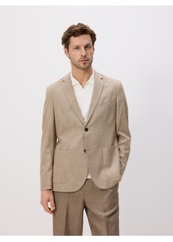 Reserved - Marynarka slim fit z wiskozą - brązowy ze sklepu Reserved w kategorii Marynarki męskie - zdjęcie 185944677