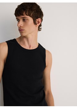 Reserved - Dzianinowy top slim fit - czarny ze sklepu Reserved w kategorii T-shirty męskie - zdjęcie 185944755