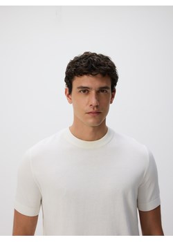 Reserved - Sweter z krótkim rękawem - złamana biel ze sklepu Reserved w kategorii T-shirty męskie - zdjęcie 185945319