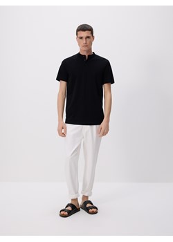 Reserved - Koszulka polo regular ze stójką - czarny ze sklepu Reserved w kategorii T-shirty męskie - zdjęcie 185946028