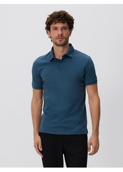 Reserved - Polo slim z bawełny pima - granatowy ze sklepu Reserved w kategorii T-shirty męskie - zdjęcie 185946386