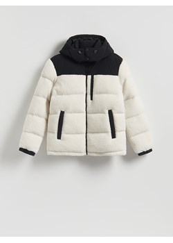 Reserved - Kurtka sherpa puffer - złamana biel ze sklepu Reserved w kategorii Kurtki męskie - zdjęcie 185947116
