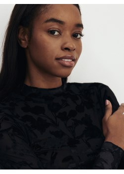 Reserved - Longsleeve regular ze wzorem - czarny ze sklepu Reserved w kategorii Bluzki damskie - zdjęcie 185948727