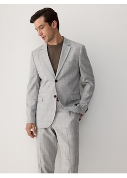 Reserved - Marynarka slim fit w kratę - jasnoszary ze sklepu Reserved w kategorii Marynarki męskie - zdjęcie 185950296