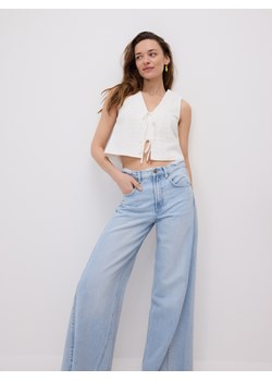 Reserved - Jeansy wide leg z przeszyciami - niebieski ze sklepu Reserved w kategorii Jeansy damskie - zdjęcie 185950629