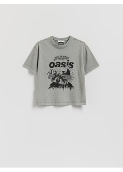 Reserved - T-shirt Oasis - ciemnoszary ze sklepu Reserved w kategorii Bluzki damskie - zdjęcie 185951516