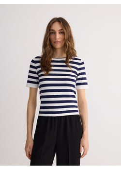 Reserved - Dzianinowa bluzka z wiskozą - biały ze sklepu Reserved w kategorii Bluzki damskie - zdjęcie 185951519