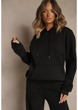 Czarna Bluza z Kapturem Ozdobiona Ściągaczami Invila ze sklepu renee.pl w kategorii Bluzy damskie - zdjęcie 185953979