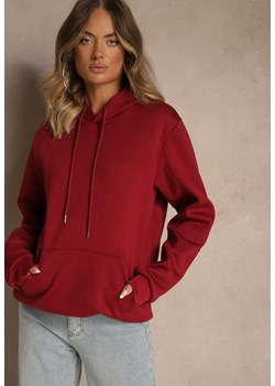 Bordowa Bluza z Kapturem Ozdobiona Ściągaczami Invila ze sklepu renee.pl w kategorii Bluzy damskie - zdjęcie 185953989