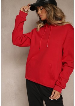 Czerwona Bluza z Kapturem Ozdobiona Ściągaczami Invila ze sklepu renee.pl w kategorii Bluzy damskie - zdjęcie 185953999