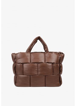 Brązowa Torebka Typu Shopper Ozdobiona Wypukłym Pikowaniem Vamiste ze sklepu renee.pl w kategorii Torby Shopper bag - zdjęcie 185954315