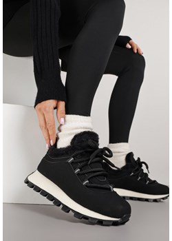 Czarne Sneakersy Typu Śniegowce na Tłoczonej Platformie Sierrna ze sklepu renee.pl w kategorii Buty sportowe damskie - zdjęcie 185954909
