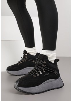 Czarne Sneakersy Śniegowce Vices na Platformie w Sportowym Stylu Nelsella ze sklepu renee.pl w kategorii Buty sportowe damskie - zdjęcie 185955177
