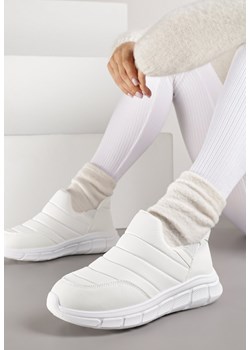 Białe Sneakersy Śniegowce na Platformie z Tłoczeniem i Pikowaną Cholewką Vermina ze sklepu renee.pl w kategorii Buty sportowe damskie - zdjęcie 185955855
