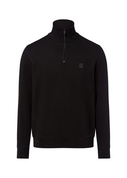 BOSS Orange Męska bluza nierozpinana Mężczyźni Materiał dresowy czarny jednolity ze sklepu vangraaf w kategorii Bluzy męskie - zdjęcie 185956626