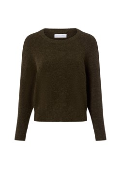 Samsøe Samsøe Damski sweter z dzianiny - Nor o-n Short z zawartością alpaki i merynosów Kobiety oliwkowy jednolity ze sklepu vangraaf w kategorii Swetry damskie - zdjęcie 185956635