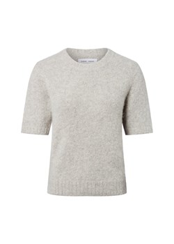 Samsøe Samsøe Damski sweter z krótkim rękawem wykonany z wełny alpaki - Sajeanne Kobiety jasny szary marmurkowy ze sklepu vangraaf w kategorii Swetry damskie - zdjęcie 185956689