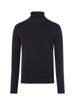 Selected Męski sweter z dzianiny - SLHDane Mężczyźni Bawełna granatowy jednolity ze sklepu vangraaf w kategorii Swetry męskie - zdjęcie 185956719