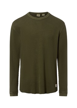 Levi's Męska koszula z długim rękawem Mężczyźni Bawełna oliwkowy wypukły wzór tkaniny ze sklepu vangraaf w kategorii T-shirty męskie - zdjęcie 185956737