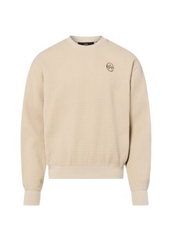 Alpha Industries Bluza męska - Studio Waffle Mężczyźni Bawełna beżowy wypukły wzór tkaniny ze sklepu vangraaf w kategorii Bluzy męskie - zdjęcie 185956775