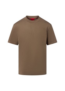 HUGO Koszulka męska - Dapolino Mężczyźni Bawełna błotnisty jednolity ze sklepu vangraaf w kategorii T-shirty męskie - zdjęcie 185956795