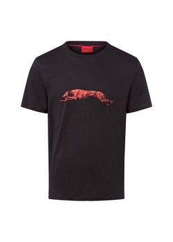 HUGO Koszulka męska - Didug Mężczyźni Bawełna czarny nadruk ze sklepu vangraaf w kategorii T-shirty męskie - zdjęcie 185956799