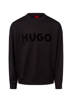 HUGO Bluza męska - Dinex Mężczyźni Bawełna czarny jednolity ze sklepu vangraaf w kategorii Bluzy męskie - zdjęcie 185956808