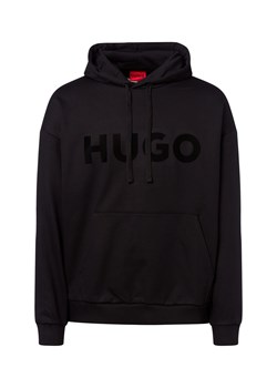 HUGO Męska bluza z kapturem - Ditchle Mężczyźni Bawełna czarny jednolity ze sklepu vangraaf w kategorii Bluzy męskie - zdjęcie 185956809