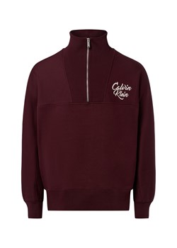 Calvin Klein Jeans Troyer męski Mężczyźni bordowy jednolity ze sklepu vangraaf w kategorii Bluzy męskie - zdjęcie 185956817