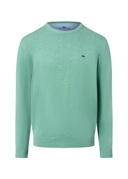 Fynch-Hatton Męski sweter Mężczyźni Bawełna seledynowy marmurkowy ze sklepu vangraaf w kategorii Swetry męskie - zdjęcie 185956847