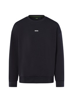 BOSS Green Bluza męska - Stenson Mężczyźni Bawełna granatowy jednolity ze sklepu vangraaf w kategorii Bluzy męskie - zdjęcie 185956876