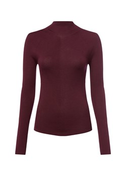 BOSS Sweter damski z dzianiny - Foliora Kobiety wełna ze strzyży bakłażanowy wypukły wzór tkaniny ze sklepu vangraaf w kategorii Swetry damskie - zdjęcie 185956877