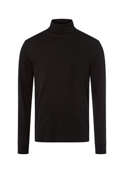 GRAAF Męska koszula z długim rękawem Mężczyźni Bawełna czarny jednolity ze sklepu vangraaf w kategorii T-shirty męskie - zdjęcie 185956906