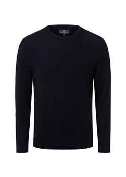 Nils Sundström Męski sweter z dzianiny Mężczyźni Bawełna granatowy wypukły wzór tkaniny ze sklepu vangraaf w kategorii Swetry męskie - zdjęcie 185956915