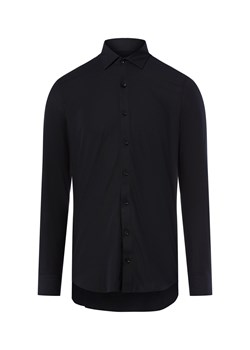 Finshley & Harding Męska koszula biznesowa Mężczyźni Super Slim Fit Bawełna granatowy jednolity ze sklepu vangraaf w kategorii Koszule męskie - zdjęcie 185956939