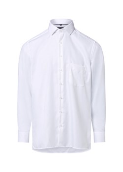 Andrew James Męska koszula biznesowa - non-iron Mężczyźni Regular Fit Bawełna biały wypukły wzór tkaniny ze sklepu vangraaf w kategorii Koszule męskie - zdjęcie 185956946