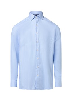 Andrew James Męska koszula biznesowa - non-iron Mężczyźni Regular Fit Bawełna jasnoniebieski wzorzysty ze sklepu vangraaf w kategorii Koszule męskie - zdjęcie 185956947