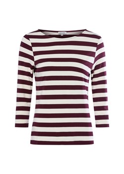 More & More Damska koszulka z długim rękawem Kobiety wiskoza bordowy w paski ze sklepu vangraaf w kategorii Bluzki damskie - zdjęcie 185957009