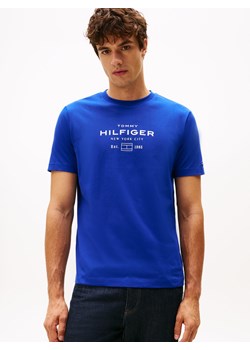 Tommy Hilfiger Koszulka męska Mężczyźni Bawełna błękit królewski jednolity ze sklepu vangraaf w kategorii T-shirty męskie - zdjęcie 185957086