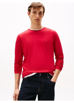 Tommy Hilfiger Męska koszulka z długim rękawem Mężczyźni Bawełna czerwony jednolity ze sklepu vangraaf w kategorii T-shirty męskie - zdjęcie 185957095