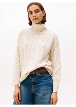 Tommy Hilfiger Wełniany sweter damski Kobiety Wełna piaskowy marmurkowy ze sklepu vangraaf w kategorii Swetry damskie - zdjęcie 185957097