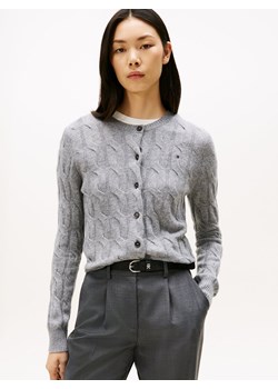Tommy Hilfiger Kardigan damski Kobiety drobna dzianina jasny szary marmurkowy ze sklepu vangraaf w kategorii Swetry damskie - zdjęcie 185957119
