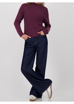 Monari Sweter damski z dzianiny - Verona Kobiety Prążki bakłażanowy jednolity ze sklepu vangraaf w kategorii Swetry damskie - zdjęcie 185957139