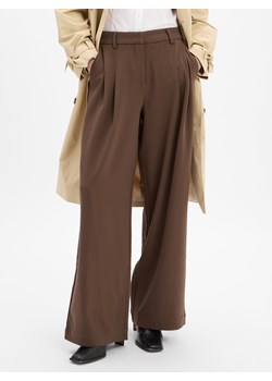 Msch Copenhagen Spodnie - MSCHHenrika Kobiety Sztuczne włókno błotnisty jednolity ze sklepu vangraaf w kategorii Spodnie damskie - zdjęcie 185957177