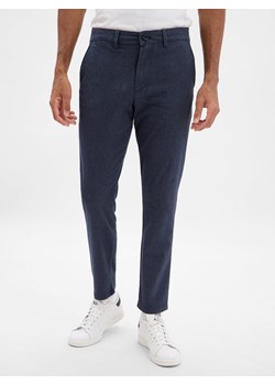 Selected Chino - SHL175-Slim Miles Mężczyźni Bawełna granatowy marmurkowy ze sklepu vangraaf w kategorii Spodnie męskie - zdjęcie 185957185