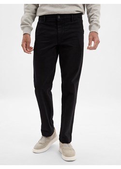 Selected Męskie spodnie chino - SHL196-Straight Harry Mężczyźni Bawełna czarny jednolity ze sklepu vangraaf w kategorii Spodnie męskie - zdjęcie 185957187