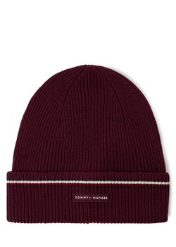 Tommy Hilfiger Męska czapka z zawartością wełny Mężczyźni Wełna bordowy jednolity ze sklepu vangraaf w kategorii Czapki zimowe męskie - zdjęcie 185957258