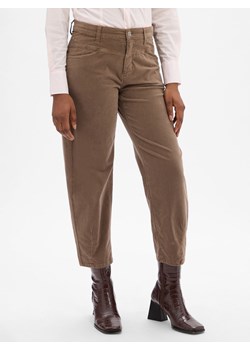 Cambio Aksamitne spodnie - Elin Kobiety Bawełna taupe jednolity ze sklepu vangraaf w kategorii Spodnie damskie - zdjęcie 185957305
