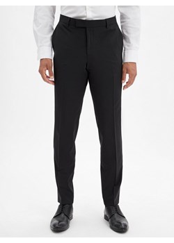 BOSS Męskie spodnie z wełny dziewiczej Baukasten - H-Gio-MM-C-NF Mężczyźni Slim Fit czarny jednolity ze sklepu vangraaf w kategorii Spodnie męskie - zdjęcie 185957329
