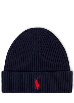 Polo Ralph Lauren Czapka męska Mężczyźni Bawełna granatowy jednolity ze sklepu vangraaf w kategorii Czapki zimowe męskie - zdjęcie 185957435